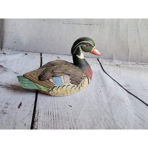 Lefton American Decoy Ceramic 'Wood Duck' 1983 No. 04022 Original Label - Picture 1 of 6
